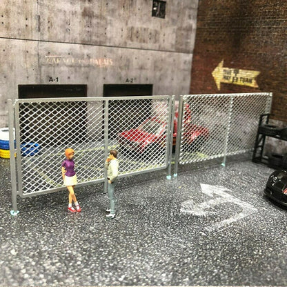 2Pcs 1/64 Fences Diorama Car Model Toy Diorama Simulation Scenery Display Tools