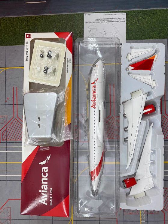29CM 1:200 Hogan Avianca Boeing 787-8 Passenger Aircraft ABS Plastic Plane Model