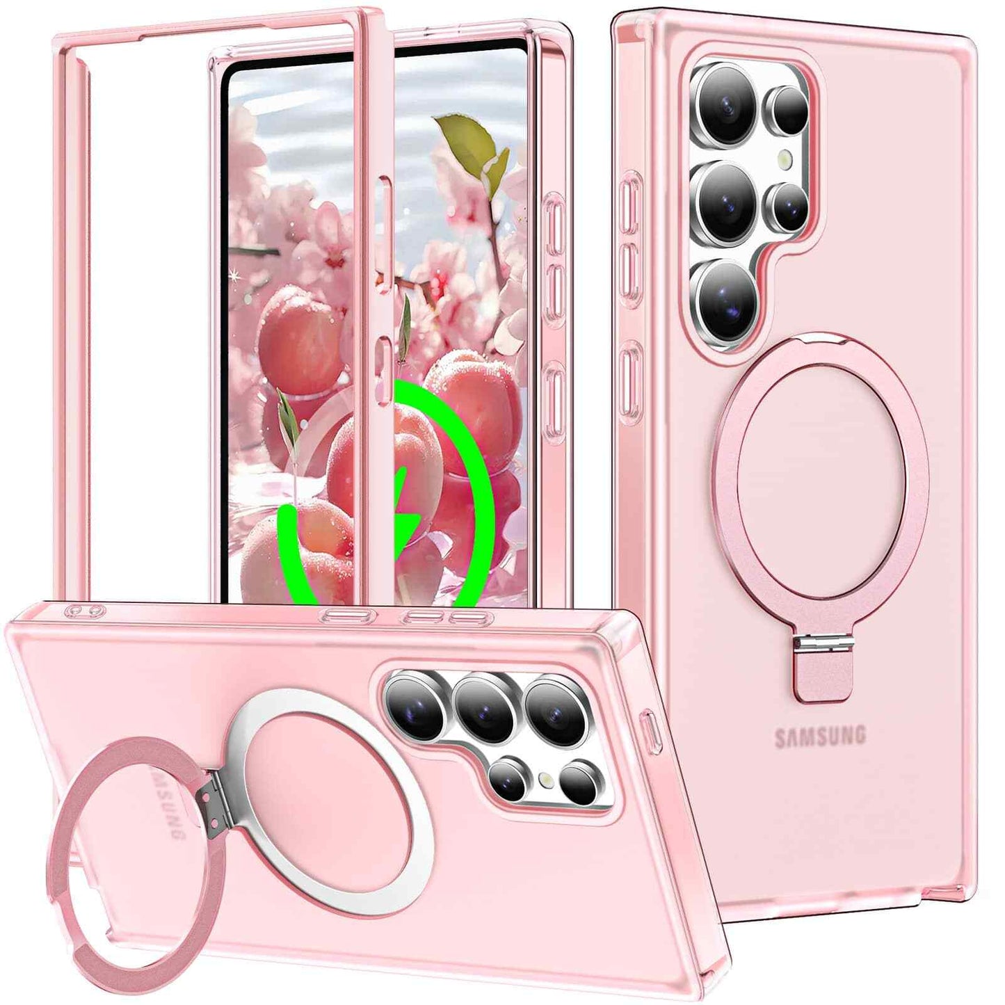 For Samsung Galaxy S25 Ultra/S25+/S25 Case with Magnetic Invisible Ring Stand