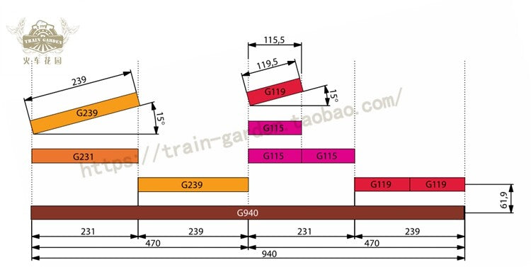 1/87 Train Track Model Accessories G239 Straight Track Subgrade Track