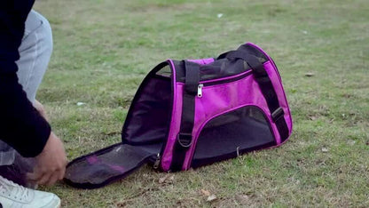 Pet Dog /Small Cat Carrier Soft Sided Comfort Bag Travel Case Airline Approved
