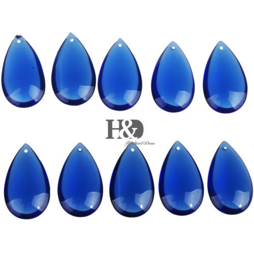 20pc Blue Chandelier Glass Crystal Lamp Prisms Parts Hanging Drops Pendants 50mm