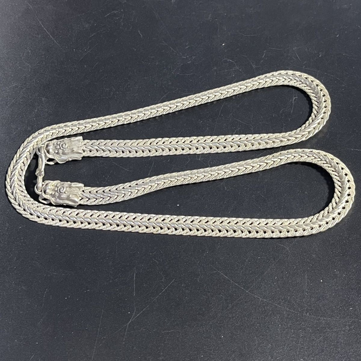 Vintage Miao Silver Pixiu Necklace 60cm Men's Chain