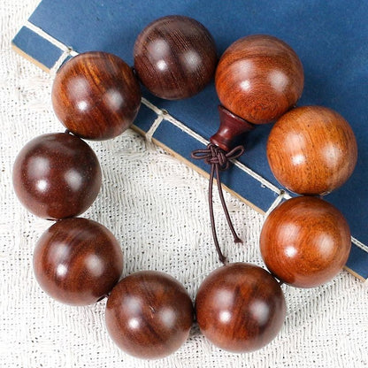 30mm*9 Prayer Big Beads Natural Wood Buddha Lucky Bracelet Blessing Jewelry Gift
