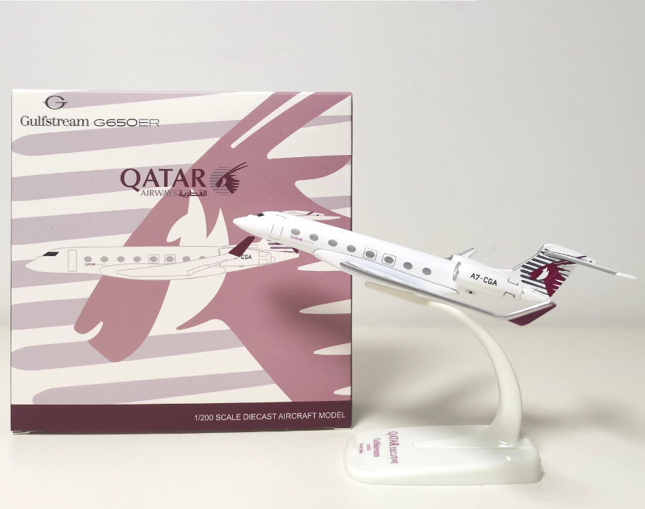 16cm QATAR AIRWAYS Gulfstream G650ER Business Airplane Diecast Aircraft Model