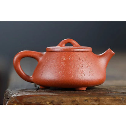 4.5" Chinese Yixing Zisha Pottery Jiangpo Clay 120CC Handmade Bamboo Teapot 石瓢壶