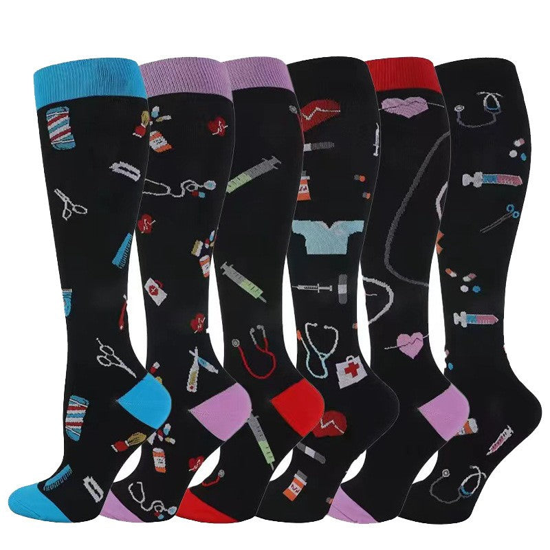 5/6pairs Compression Socks Stockings Womens Mens Knee High Medical