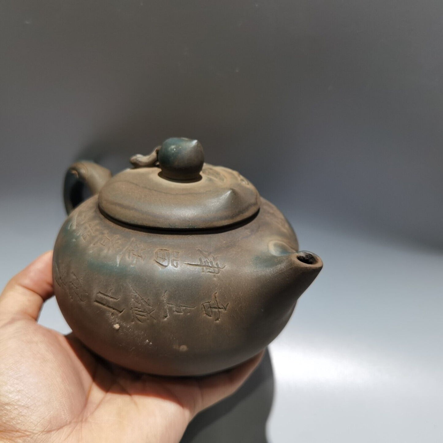 vintage China yixing purple clay teapot zisha ceremony ceramic peach teaware art