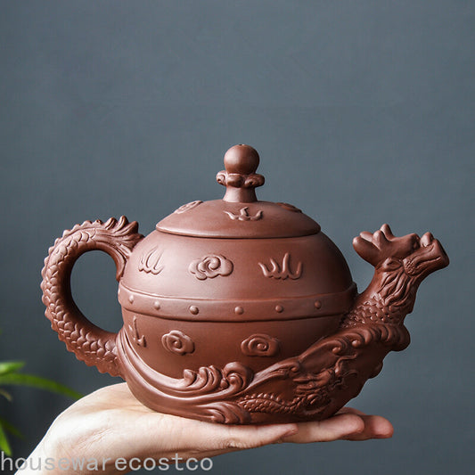 Chinese Kungfu Tea Pot Large Capacity Yixing Purple Clay Teapot Handmade
