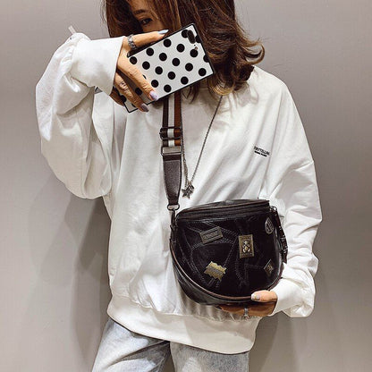 Vintage Crossbody Bag Soft Leather Shoulder Bag Messenger Purse Casual Bucket