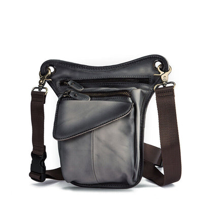 Real Leather Casual Shoulder Messenger Bag Fashion Waist Belt Pack Drop Leg Bag