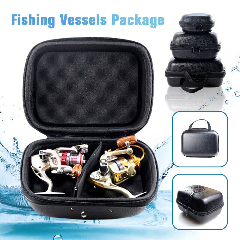 Fishing Reel Bag Case Hard Shell Shockproof Waterproof Cover Zip Storage Case