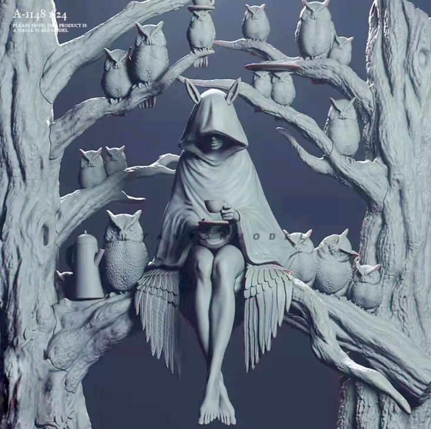 1/24 resin figures model The Girl Under the Wisdom Tree Unassembled