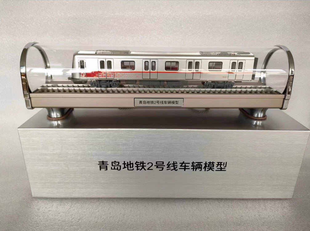 1:68 40CM Qingdao Metro Line 2 Subway Train Passenger Car Diecast Model