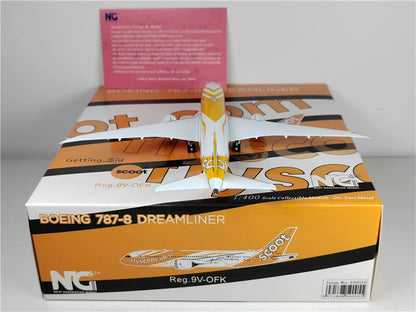 NG Models Scoot for BOEING B787-8 9V-OFK flyscoot DREAMLINER 1/400 Plane Model