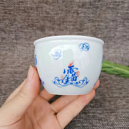 Taoist Ritual Water Cup Ceramic Purification Cup Six Ren Water Bowl