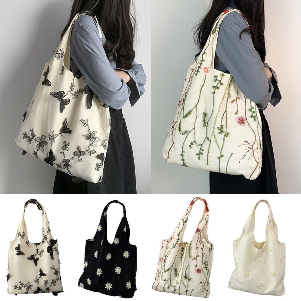Women Tote Bags Handbags Large Capacity Embroidery Shoulder Bag Top-handle Bag*