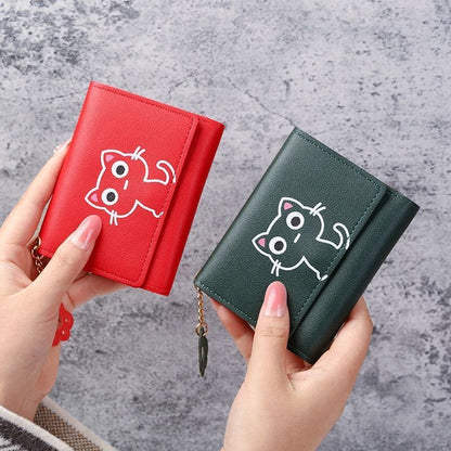 Wallet Cute Short Wallet Leather Small Purse Money Bag Card Holder 11.5x2x9 cm