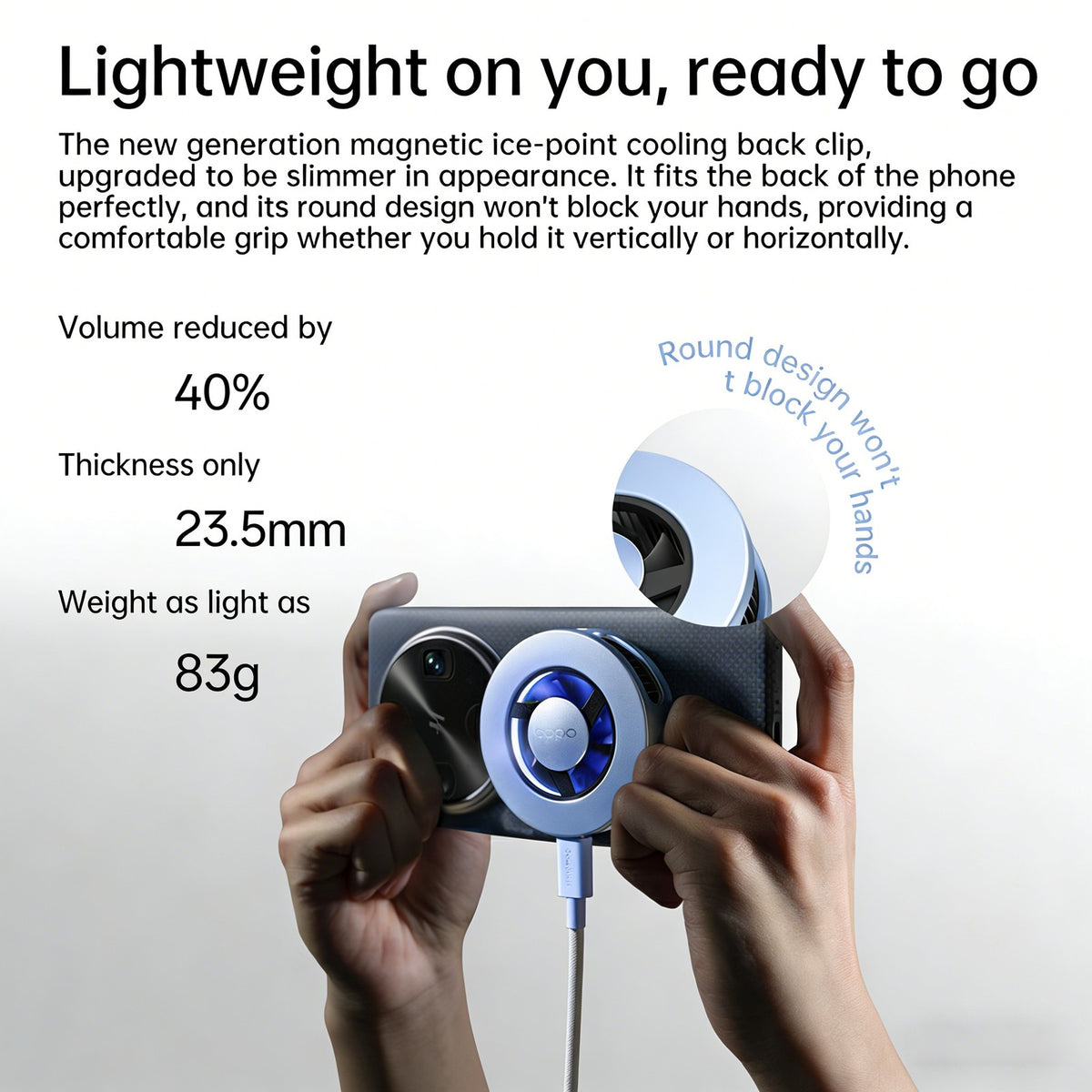 OPPO 27W Mag Cooler for Find 8 Ultra/K13 Turbo –MagSafe, Lightweight Cooling Fan