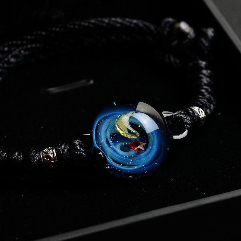 Men Women Beaded Bracelets Nebula Cosmic Handmade Galaxy Couple Jewelry Presents