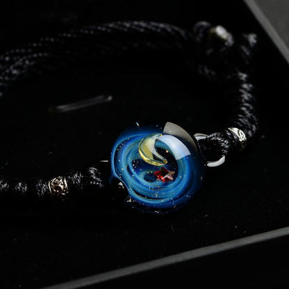 Men Women Beaded Bracelets Nebula Cosmic Handmade Galaxy Couple Jewelry Presents