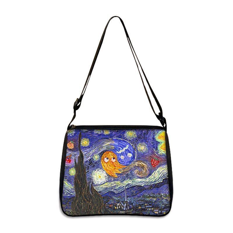 Famous Paintings Handbag Women Shoulder Bags Shopping Bag Canvas Pouch Zipper