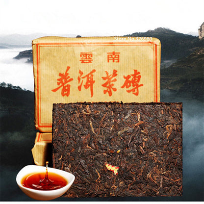 Ripe Pu-erh Tea Brick – Aged Fermented Chinese Dark Tea 100g Compressed Pu-erh