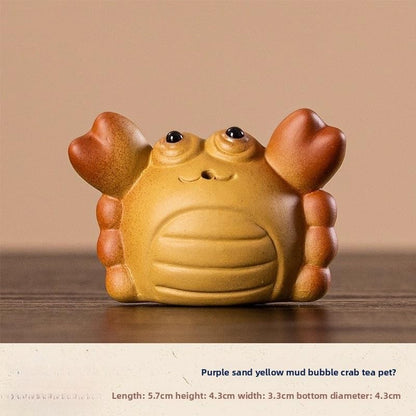 Crab Yellow Mud Purple Sands Tea Pet 5.7cm Tea Play Kung Fu Tea Set Accessories
