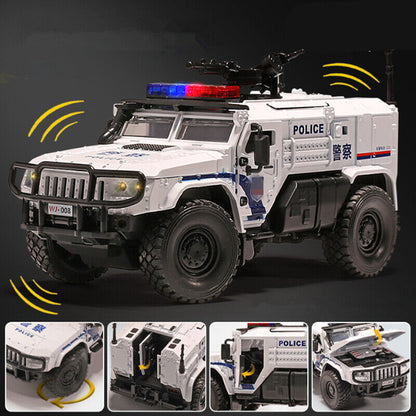 1:32 Tiger Armored Car Truck Diecast Model Car Off-road Police Vehicle Toy Gift