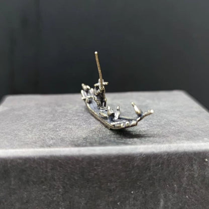 Copper Bonsai Suiseki Micro Landscape Decoration：fish Boat