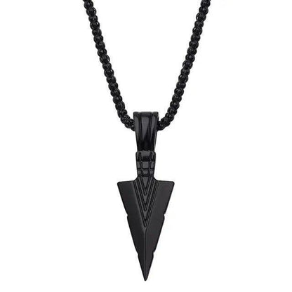 Stainless Steel Spear Arrowhead Arrow Head Pendant Chain Necklace For Men Boys