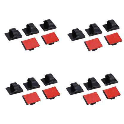 20 Pack Self-Adhesive Wire Tie Cable Clamp Clip Holder For Car Dash Camera E