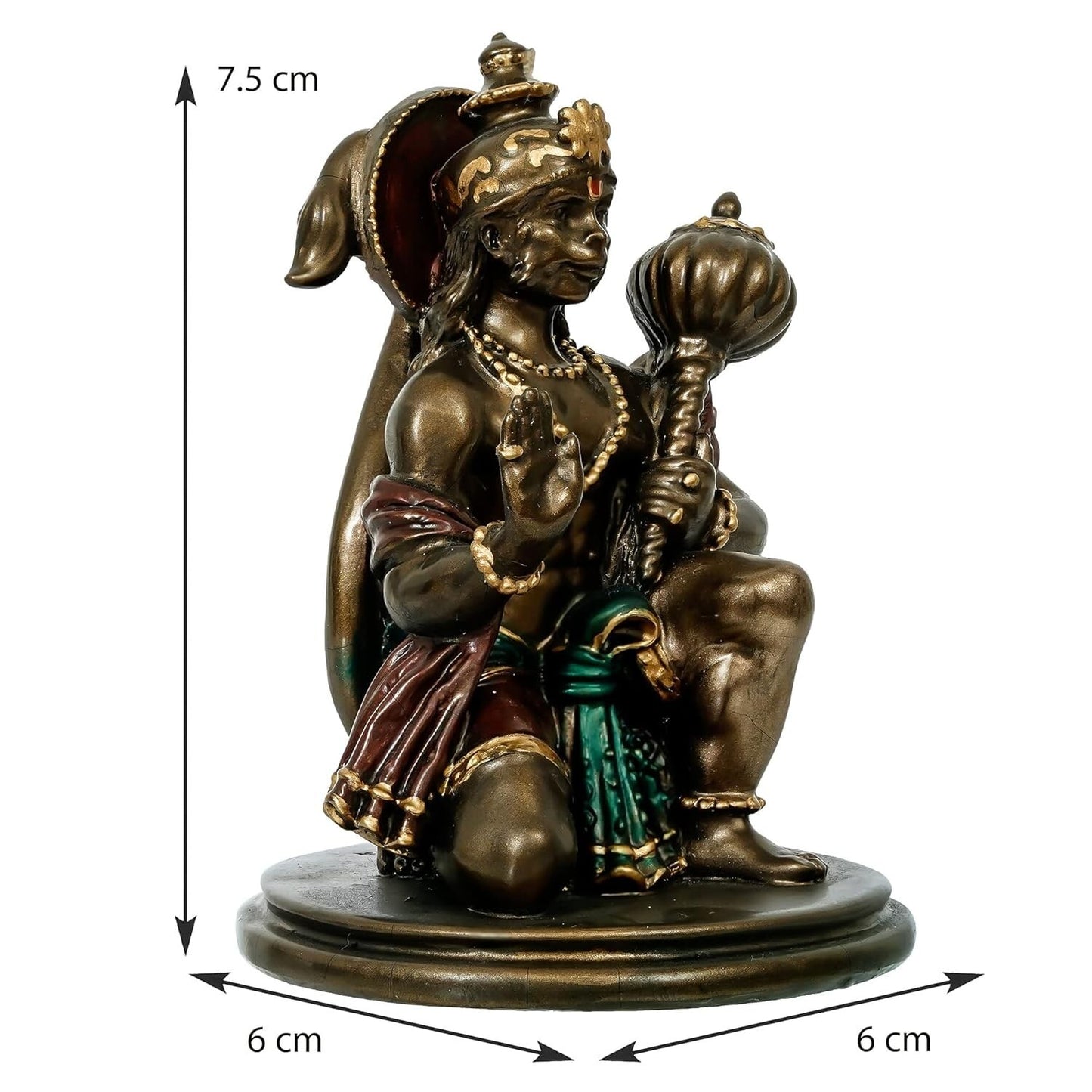 Hindu God Lord Hanman Ji Sitting Position Statue dol Figurine Home Decor
