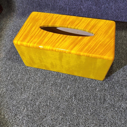 Golden Nanmu Wood Tissue Box 8.664.723.54in Solid Wood Decor