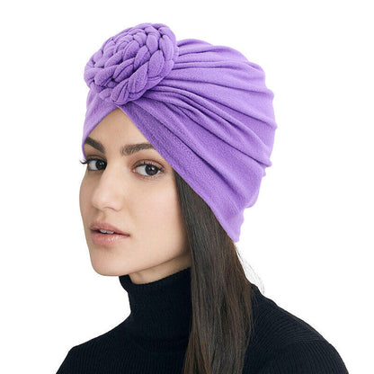 Turban Hat Twist Braid Turban Hat Pan Flower Turban Hat Baotou Hat Ethnic Hat