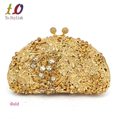 Crystal Clutch Evening Bags Animal Pattern Sparkly Diamond Pochette Purse Women