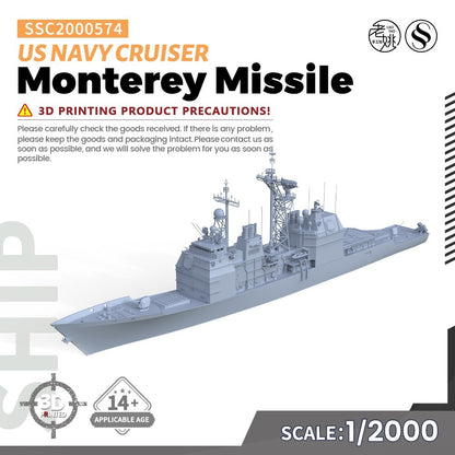 SSMODEL SSC2000574 1/2000 Military Model US Navy Monterey Missile Cruiser