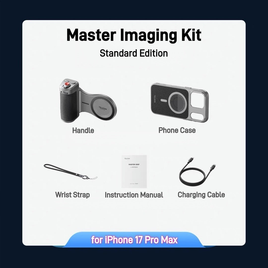 TELESIN Master Grip Kit for iPhone 17 Pro Max Magnetic Phone Camera Grip 3200mAh