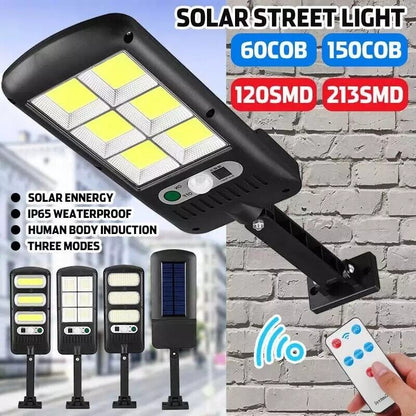 Lampara Solar con Control Remoto Exteriores LED Gran Potencia Sensor Movimiento