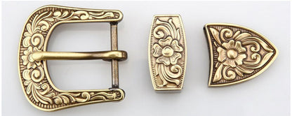 Men Belts Buckle Pin 35 40mm Inner Width Solid Brass Copper Carved Leather Craft
