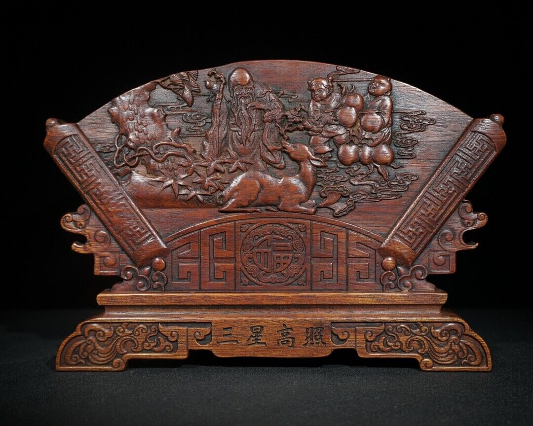 old antique home decor wooden statue carvings carved wooden screen buddha deer