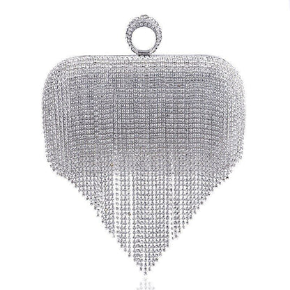 Shiny Diamonds Clutches Purse Evening Party Women Handbag Tassel Women Bag