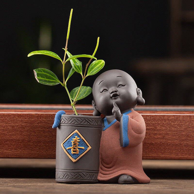 Tea Pet Yixing Zisha Purple Clay Mascot Mini Vase Happiness Wealth Longevity New