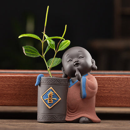 Tea Pet Yixing Zisha Purple Clay Mascot Mini Vase Happiness Wealth Longevity New