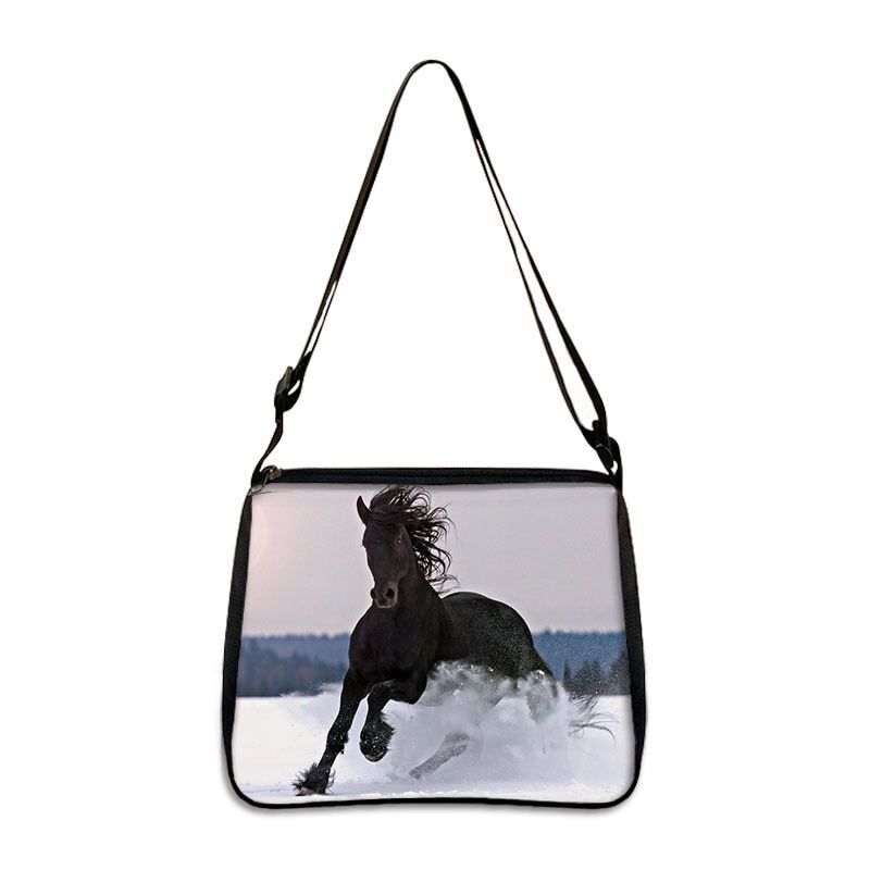 Horse Print Handbag Canvas Shoulder Bag Messenger Bags Travel Crossbody Nylon