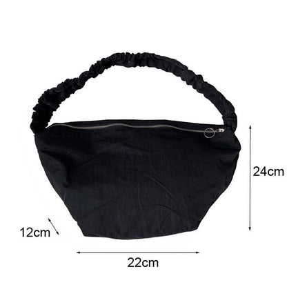 Shoulder Bag Nylon Large Dumpling Bag Pleated Shoulder Strap Handbag 22*12*24 CM