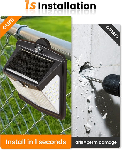 128LED Magnetic Solar Lights Outdoor, Bright Motion Sensor Outdoor Lights with S