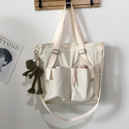 Waterproof Large Capacity Canvas Girl Shoulder Hand Bucket Bag Basket Crossbody