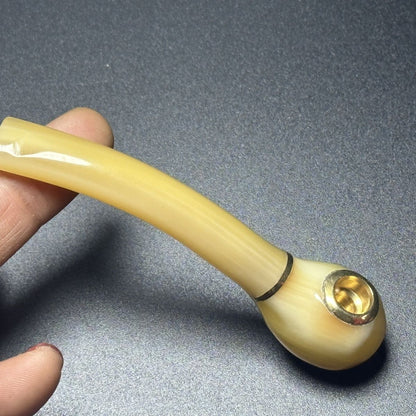 Horn Smoking Pipe Filter Reusable Cleanable Tobacco Holder Brass Bowl Smoke Tool