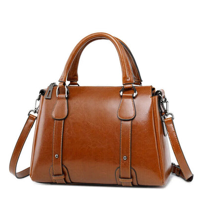 Women Shoulder Cross body Handbag Top Handle Bag Cowhide Messenger Tote Bag